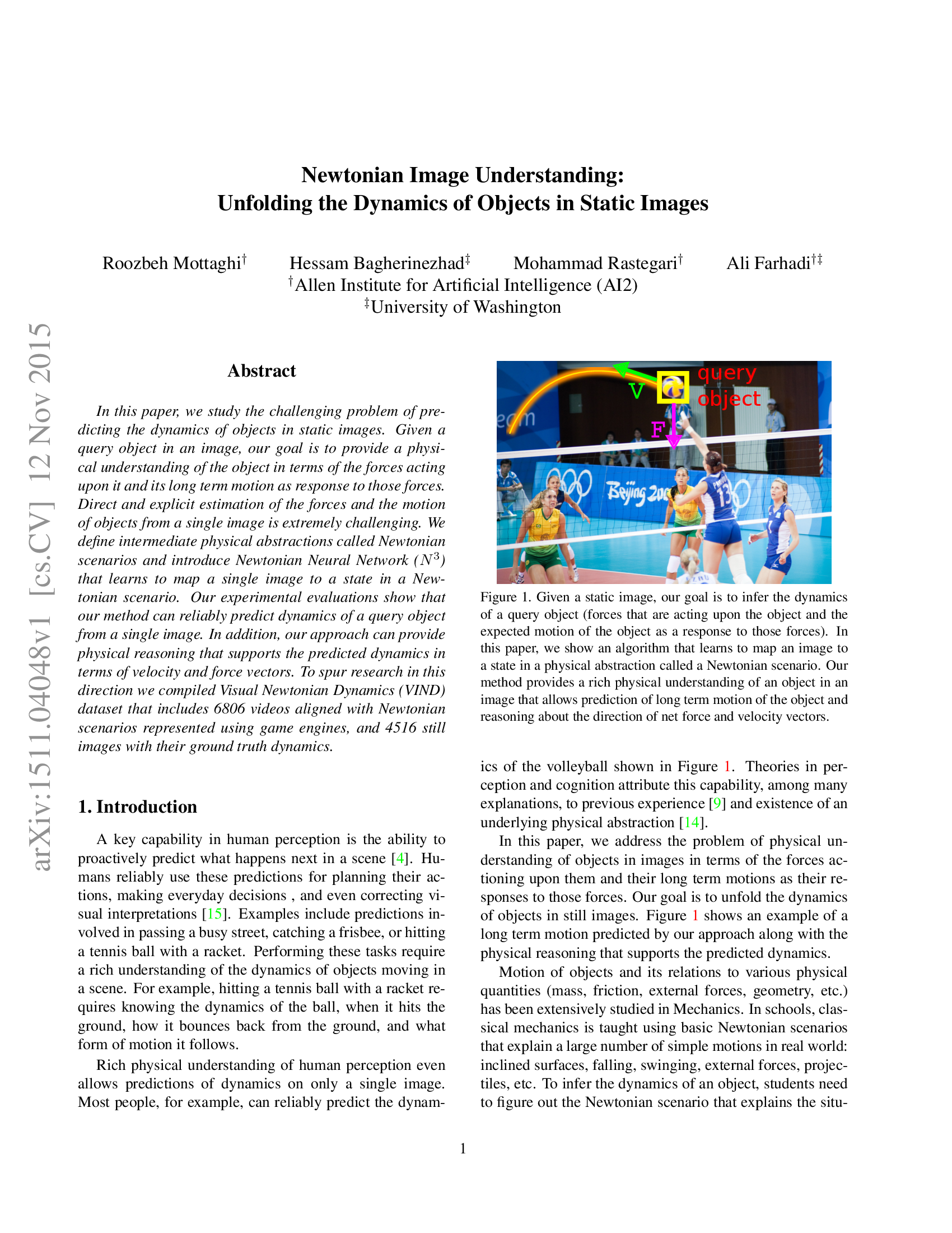 Newtonian Image Understanding: Unfolding the Dynamics of Objects in Static Images