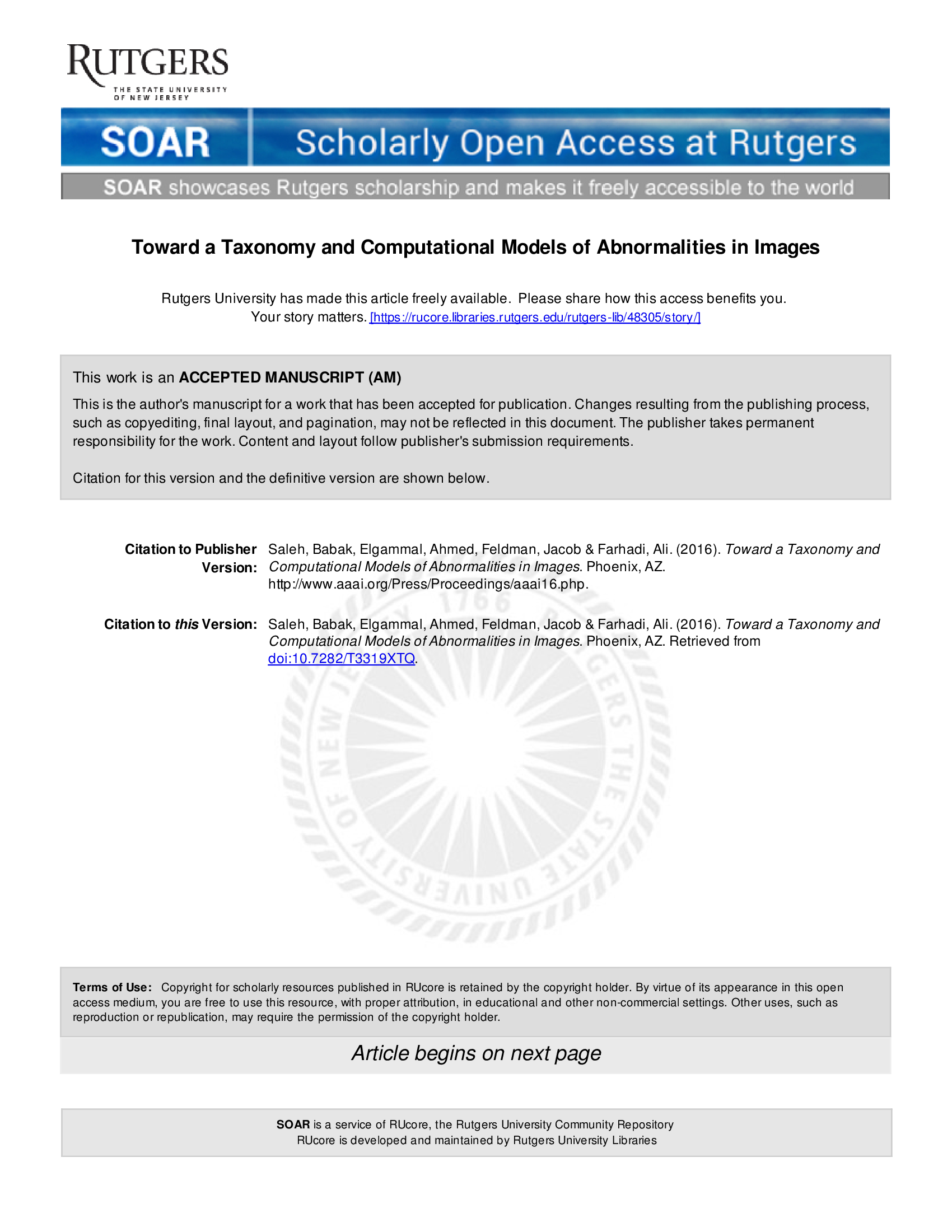 Toward a Taxonomy and Computational Models of Abnormalities in Images