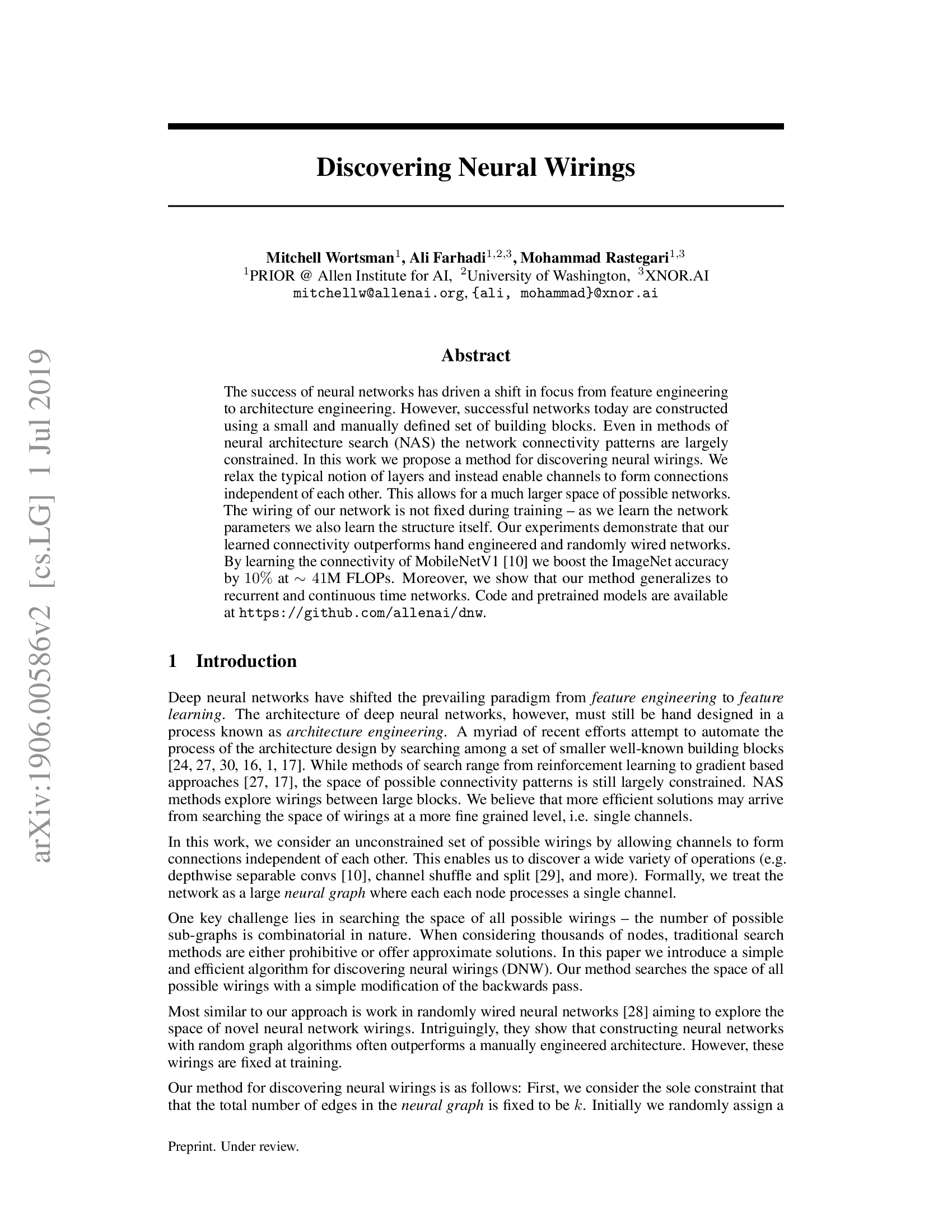 Discovering Neural Wirings